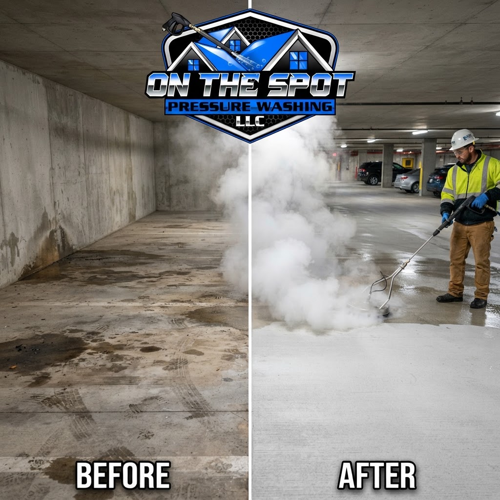 Commercial Parking Garage Steam Cleaning