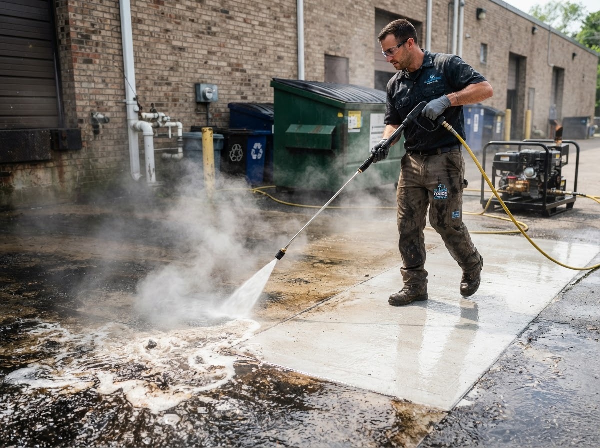 Compactor & Dumpster Corral Cleaning