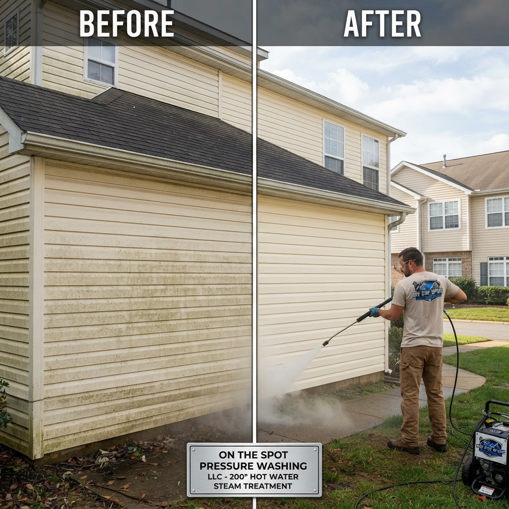 House Siding Soft-Wash Before and After